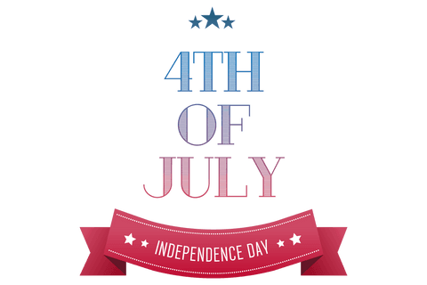 Transparent 4th of July Independence Day Celebration Text Design