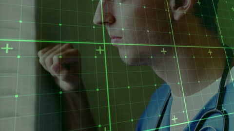 Modern Doctor Interacting with Digital Interface Technology