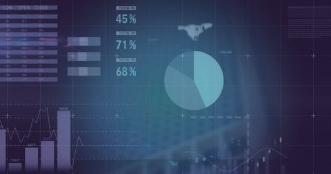 Digital Financial Data with Graphs and Analytics Overlay - Download Free Stock Images Pikwizard.com