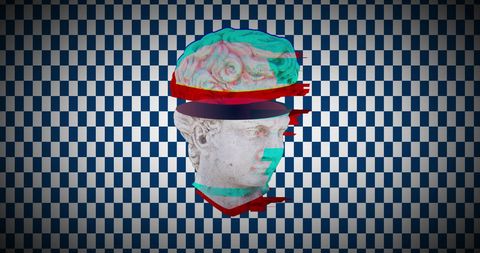 Avant-Garde Sculpture with Digital Distortion Effect - Download Free Stock Images Pikwizard.com