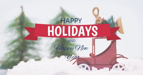 Festive Season's Greetings with Snow Background