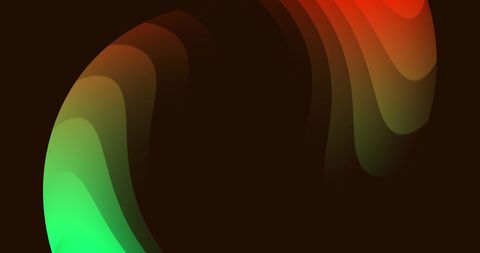 This abstract design features a glowing gradient light wave from green to red on a dark background. It conveys a sense of motion and digital artistry. Ideal for use in modern design projects such as posters, backgrounds, or wallpaper, where a vibrant and dynamic look is desired. It is perfect for digital media, presentations, or websites emphasizing technology or creative aspects.