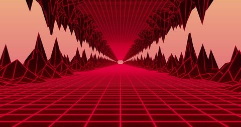 futuristic grid road in abstract mountain landscape - Download Free Stock Images Pikwizard.com