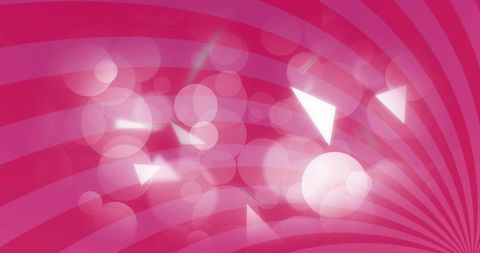 Magenta bokeh burst with luminous triangular shards, soft glow and radial gradient backdrop