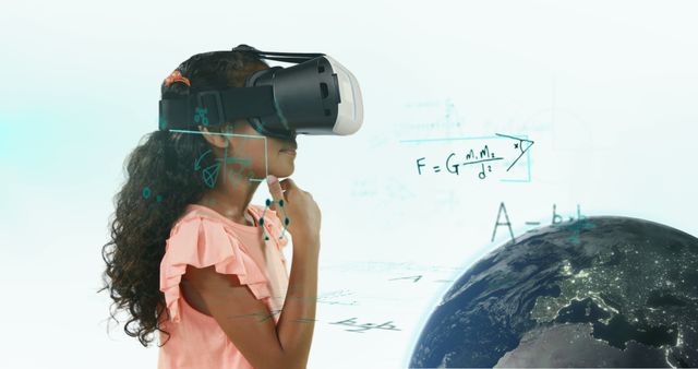 Young Girl Engaged in Virtual Reality Educational Experience - Download Free Stock Images Pikwizard.com