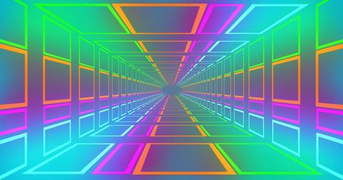 vibrant neon geometric tunnel abstract background - Download Free Stock Images Pikwizard.com