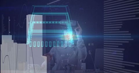 Woman developing 3d car blueprint in virtual reality environment