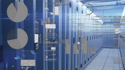 Digital Statistical Data Overlays in Modern Server Room