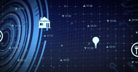 Glowing lightbulb on futuristic data grid with radar rings and analytics timecode HUD