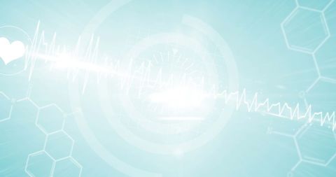 Futuristic Digital Display with Heart Rate and Molecular Graphics - Download Free Stock Images Pikwizard.com