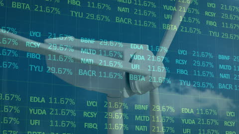 Stock Market Data Overlay on Wind Energy Turbine