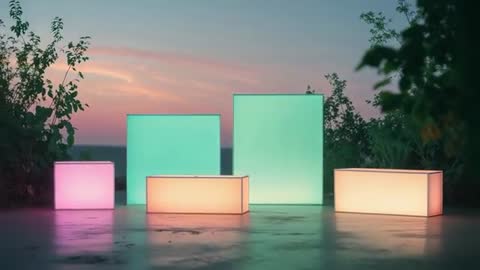 Glowing Panels at Dusk Creating Ambient Modern Space