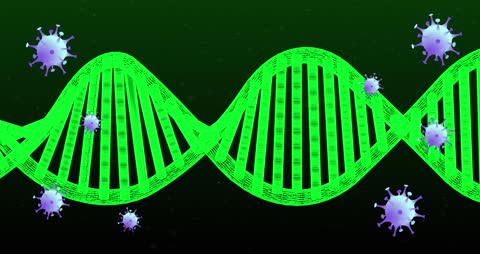 DNA Strand with Virus Cells Vector Banner