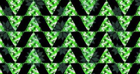 Geometric green and black abstract digital art pattern