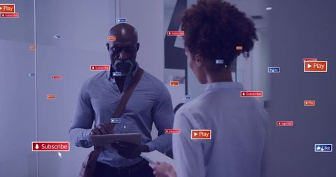 Innovative Digital Interaction in a Business Environment - Download Free Stock Images Pikwizard.com