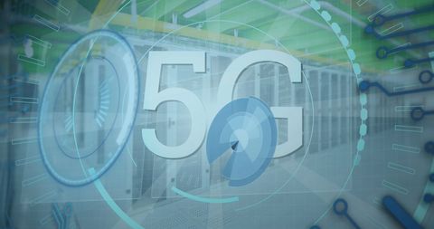 5G Technology Interface with Servers in Data Center - Download Free Stock Images Pikwizard.com