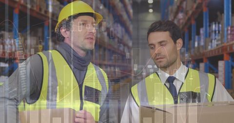 Warehouse Supervisor and Worker Analyzing Logistics Data - Download Free Stock Images Pikwizard.com