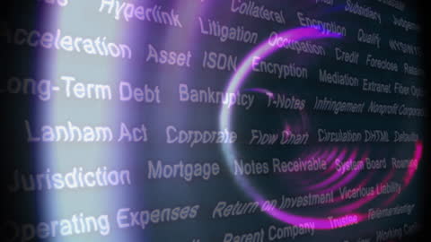 Futuristic Financial Concepts Tunnel Animation with Pink Neon Colors