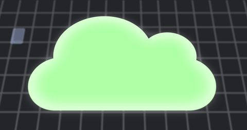 Glowing Green Cloud Icon on Digital Interface Background - Download Free Stock Images Pikwizard.com