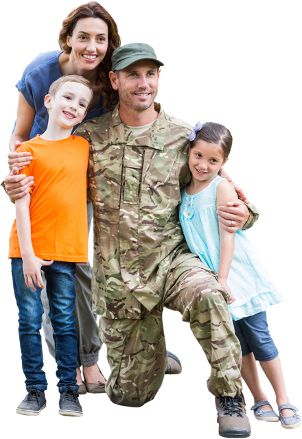 Smiling Soldier in Transparent Background with Family - Download Free Stock Videos Pikwizard.com