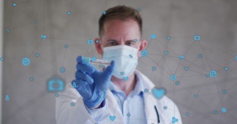 Doctor Interacting with Innovative Digital Network Interface