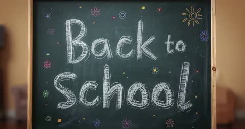 Back to School Chalkboard Display with Playful Doodles