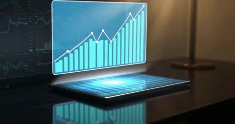 Holographic Financial Chart Projection from Tablet Display
