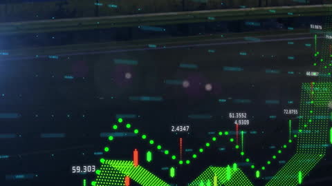 Futuristic Digital Data Visualization with Animated Graphs