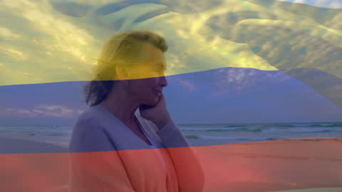 Serene Moment Overlaid with Honduras Flag on Ocean