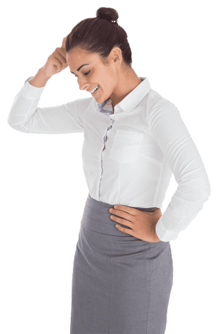 Smiling Thoughtful Businesswoman Transparent Overlay