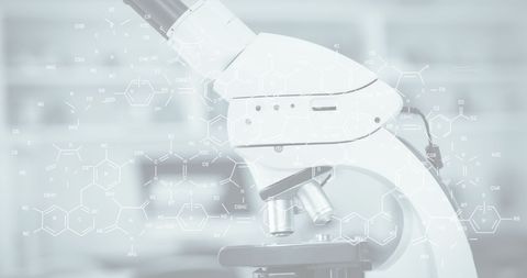 Microscope with Chemical Formulas in Scientific Research Laboratory - Download Free Stock Images Pikwizard.com