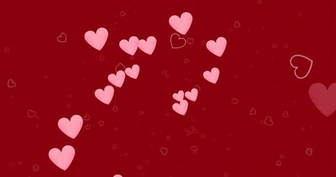 Pink Hearts Scattered on Bold Red Background Celebrating Love - Download Free Stock Images Pikwizard.com