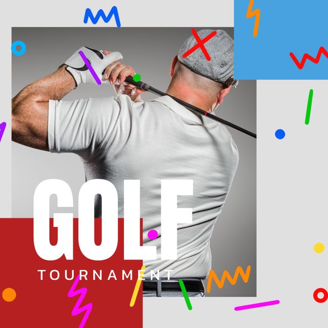 Dynamic Golf Tournament Poster Design with Vibrant Graphics - Download Free Stock Templates Pikwizard.com