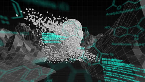 Futuristic Metaverse Animation on Digital Grid Background