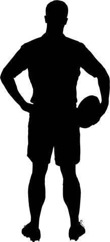 Transparent Rugby Player Standing in Athletic Pose