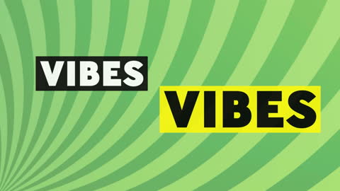 Colorful Vibes Text on Radial Rays Background