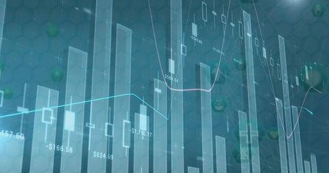 Financial Data Processing with Digital Overlay - Download Free Stock Images Pikwizard.com