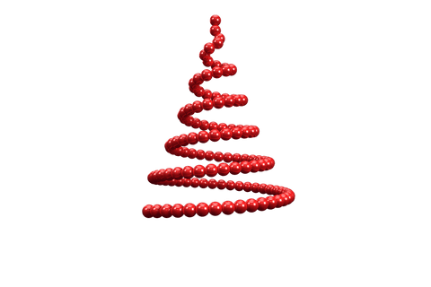 festive red bead spiral christmas tree on transparent background - Download Free Stock Videos Pikwizard.com