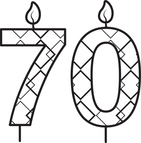 black patterned 70 candle vector on transparent background - Download Free Stock Videos Pikwizard.com