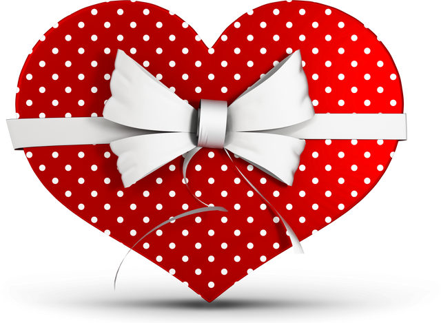 Transparent red heart-shaped polka dot gift box with white bow - Download Free Stock Videos Pikwizard.com