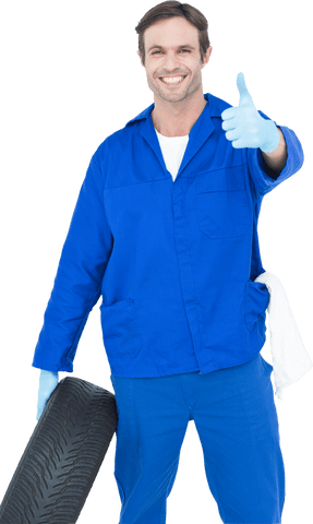 confident mechanic showing approval with thumbs up on transparent background - Download Free Stock Videos Pikwizard.com