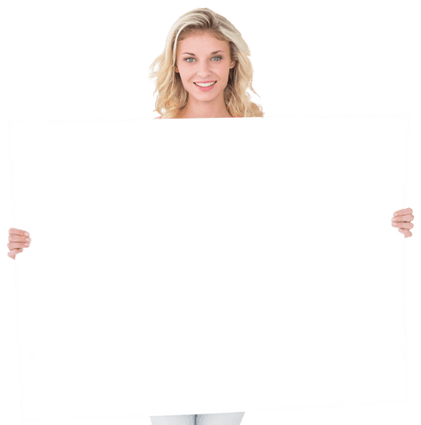 transparent background woman holding blank sign for custom message - Download Free Stock Videos Pikwizard.com