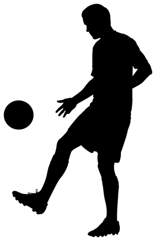 Dynamic football player silhouette transparent design