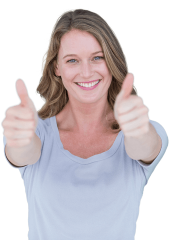 Smiling Caucasian Woman Giving Thumbs Up Transparent Background
