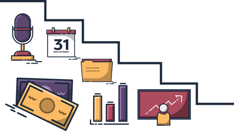 illustrative business icons on transparent background for finance concept - Download Free Stock Videos Pikwizard.com