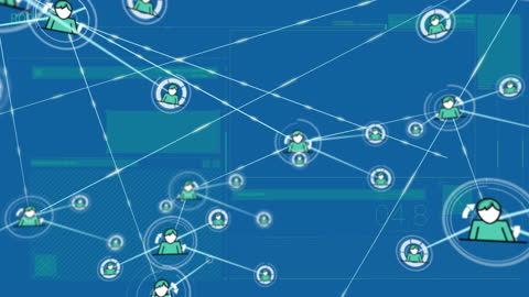 Animated Network of Connections and Data Processing Interface