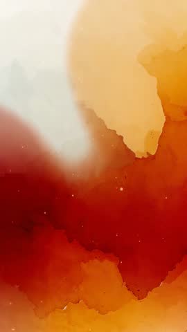 Vertical watercolor animation blending warm red and cream washes with drifting light