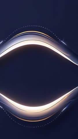 Vertical video with glowing ribbons merging and splitting to form eye-shaped light