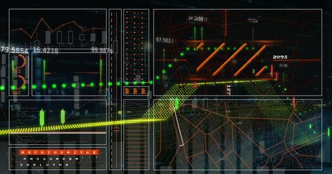 Financial Data Processing Visualization on Digital Screens - Download Free Stock Images Pikwizard.com