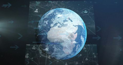 Global Network Data Processing Concept with Earth and Digital Interface - Download Free Stock Images Pikwizard.com